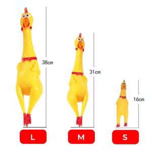 Pollo Chillon, juguete chillón de goma para perros M PA-02